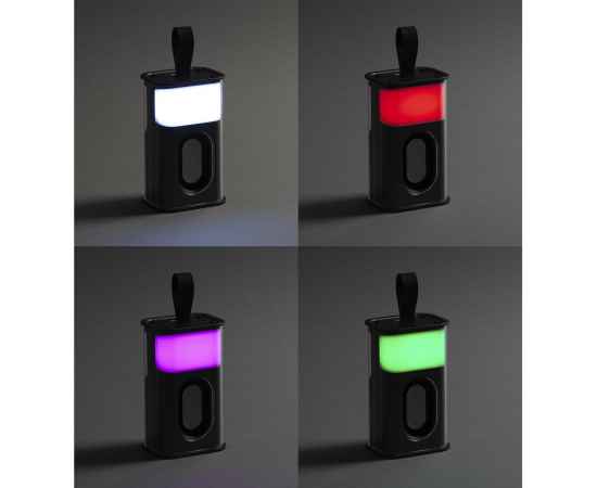 Bluetooth колонка 'Hi-Fi' 5Вт с разноцветной подсветкой и прозрачным корпусом, черный с оранжевым, изображение 4