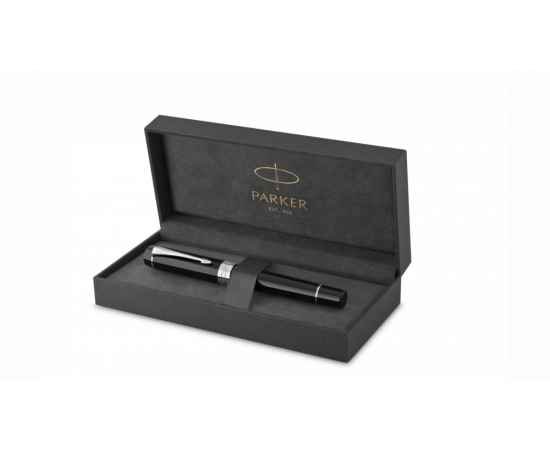 Перьевая ручка Parker Duofold Classic Black CT Centennial Fountain Pen, перо: F, цвет чернил: black, в подарочной упаковке., изображение 2