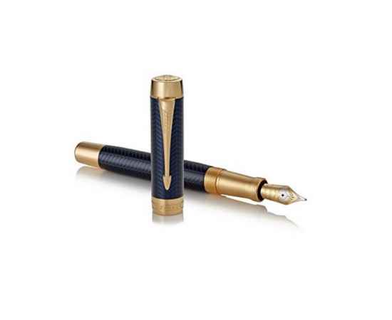 Перьевая ручка Parker Duofold Prestige Centennial, Blue Chevron GT Foutain Pen Medium, перо:M , цвет чернил: black, в подарочной упаковке., изображение 3