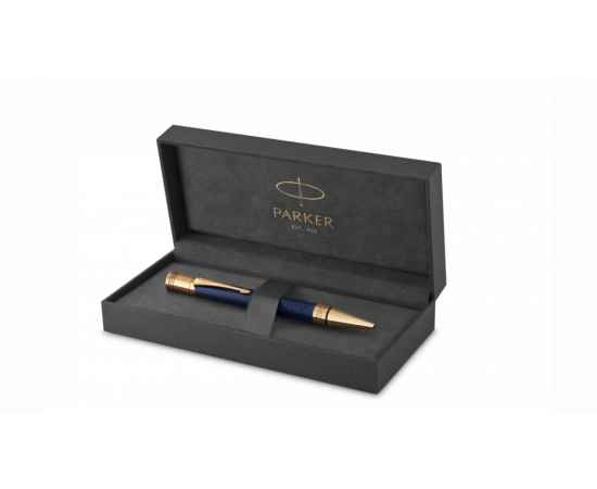 Шариковая ручка Parker  Duofold Prestige Blue Chevron GT, стержень: M, цвет чернил: black, в подарочной упаковке., изображение 2