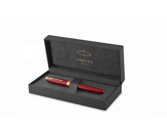 Перьевая ручка Parker Sonnet , Lacquer Intense Red GT, перо: F, цвет чернил: black, в подарочной упаковке, изображение 2