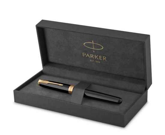 Перьевая ручка Parker Sonnet Black Lacquer GT, перо: F или М , цвет чернил: black, в подарочной упаковке, изображение 2