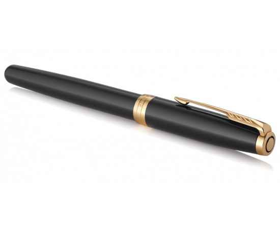 Перьевая ручка Parker Sonnet Black Lacquer GT, перо: F или М , цвет чернил: black, в подарочной упаковке, изображение 5
