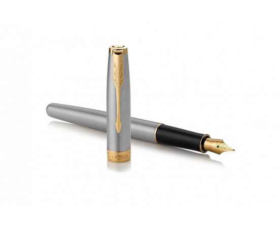 Перьевая ручка Parker Sonnet , Stainless Steel GT, перо: F или М, цвет чернил: black, в подарочной упаковке, изображение 5