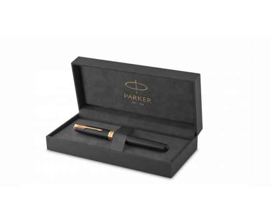 Перьевая ручка Parker Sonnet , Matte Black GT, перо: F, цвет чернил: black, в подарочной упаковке, изображение 2