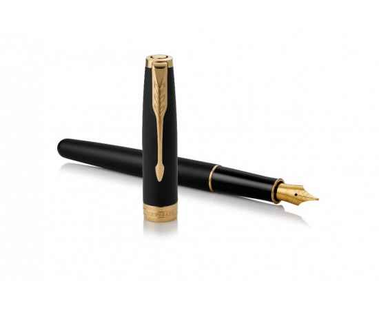 Перьевая ручка Parker Sonnet , Matte Black GT, перо: F, цвет чернил: black, в подарочной упаковке, изображение 3