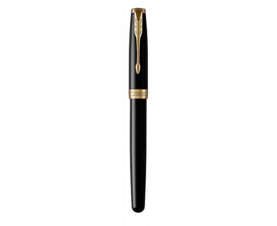 Перьевая ручка Parker Sonnet , Lacquer Deep Black GT , перо: 18К золото, F, цвет чернил: black, в подарочной упаковке, изображение 3