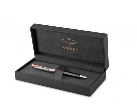 Шариковая ручка Parker Sonnet Premium Metal & Grey Lacquer PGT, стержень: M, цвет чернил: black , в подарочной упаковке, изображение 2