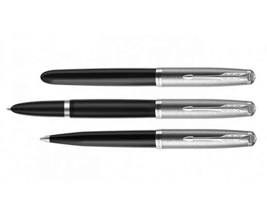 Перьевая ручка Parker 51 CORE BLACK CT, перо: F, цвет чернил: black/blue, в подарочной упаковке., изображение 5