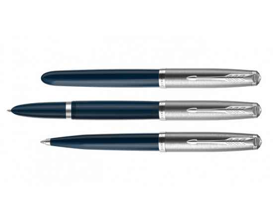 Перьевая ручка Parker 51 CORE MIDNIGHT BLUE CT, перо: F, цвет чернил: black/blue в подарочной упаковке., изображение 5
