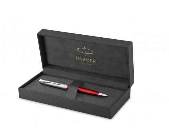 Шариковая ручка Parker Sonnet Entry Point Red Steel CT, стержень: M, цвет чернил: black , в подарочной упаковке, изображение 2
