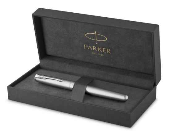 Ручка роллер Parker Sonnet T546  Stainless Steel CT, стержень: F, цвет чернил: black, в подарочной упаковке, изображение 2
