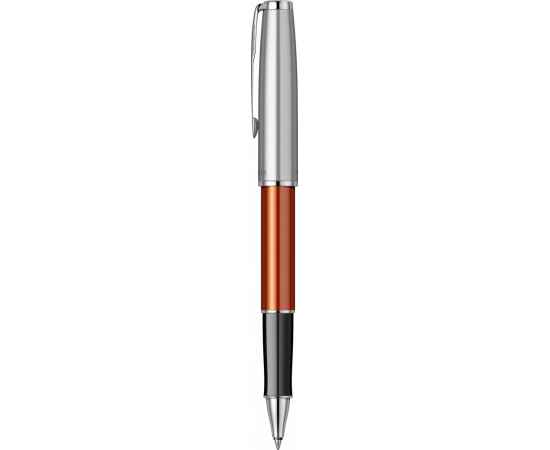 Ручка-роллер Parker Sonnet Essentials Orange SB Steel CT, цвет чернил black,перо: F, в подарочной упаковке., изображение 3