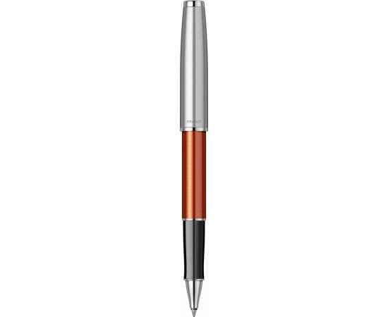 Ручка-роллер Parker Sonnet Essentials Orange SB Steel CT, цвет чернил black,перо: F, в подарочной упаковке., изображение 4