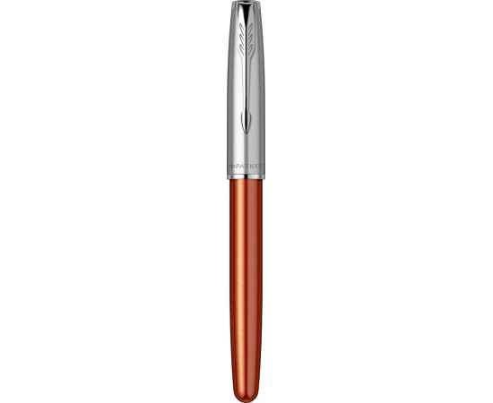Ручка-роллер Parker Sonnet Essentials Orange SB Steel CT, цвет чернил black,перо: F, в подарочной упаковке., изображение 5