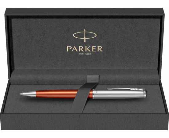 Шариковая ручка Parker Sonnet Essentials Orange SB Steel CT, цвет чернил black, стержень: M, в подарочной упаковке., изображение 7