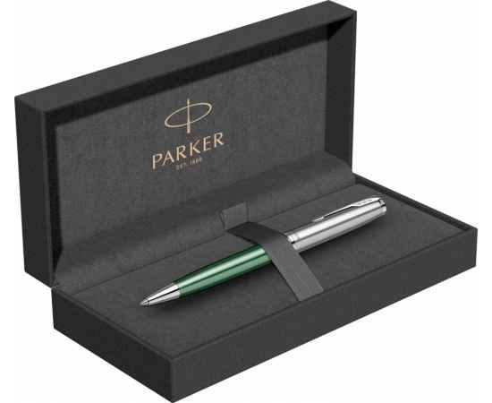 Шариковая ручка Parker Sonnet Essentials Green SB Steel CT, цвет чернил black, стержень: M, в подарочной упаковке., изображение 5