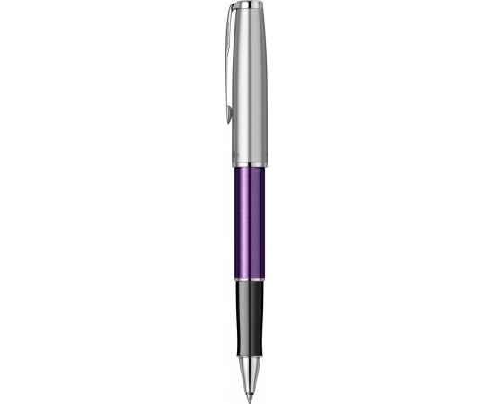 Ручка-роллер Parker Sonnet Essentials Violet SB Steel CT, цвет чернил black, перо: F,  в подарочной упаковке., изображение 3