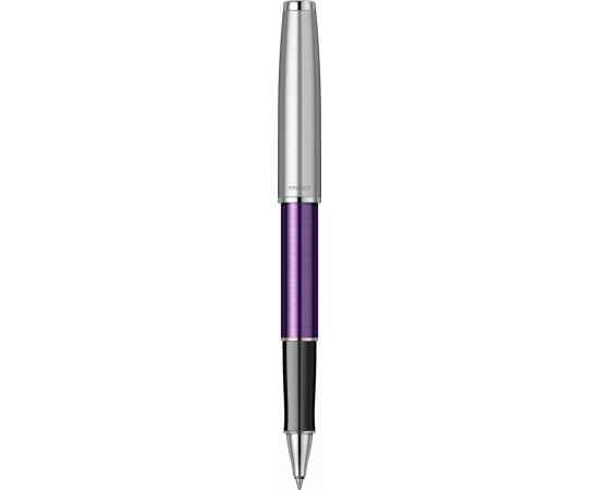 Ручка-роллер Parker Sonnet Essentials Violet SB Steel CT, цвет чернил black, перо: F,  в подарочной упаковке., изображение 4