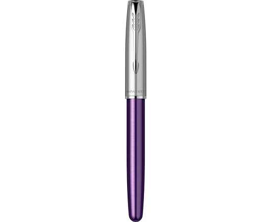 Ручка-роллер Parker Sonnet Essentials Violet SB Steel CT, цвет чернил black, перо: F,  в подарочной упаковке., изображение 5