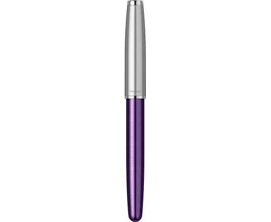 Ручка-роллер Parker Sonnet Essentials Violet SB Steel CT, цвет чернил black, перо: F,  в подарочной упаковке., изображение 7
