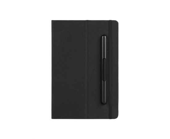 Блокнот с ручкой и вечным карандашом в пенале, с подставкой под смартфон, черный, Цвет: черный, изображение 5