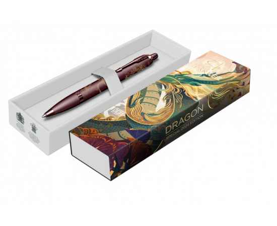 Шариковая ручка с чехлом Parker IM Monochrome Brown Dragon Special Edition, стержень:M, цвет чернил: blue, в подарочной упаковке., изображение 8