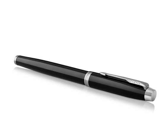 Перьевая ручка Parker IM Metal Black CT (глянцевый черный лак),  перо: F, цвет чернил: blue, в подарочной упаковке., изображение 5