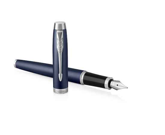 Перьевая ручка Parker IM Metal Matte Blue CT, перо: F, цвет чернил: blue, в подарочной упаковке., изображение 4