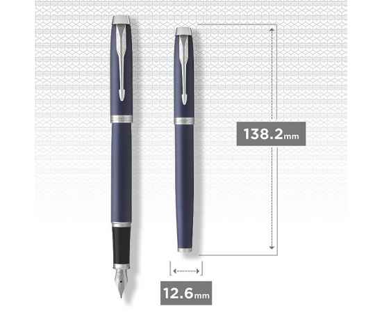 Перьевая ручка Parker IM Metal Matte Blue CT, перо: F, цвет чернил: blue, в подарочной упаковке., изображение 6