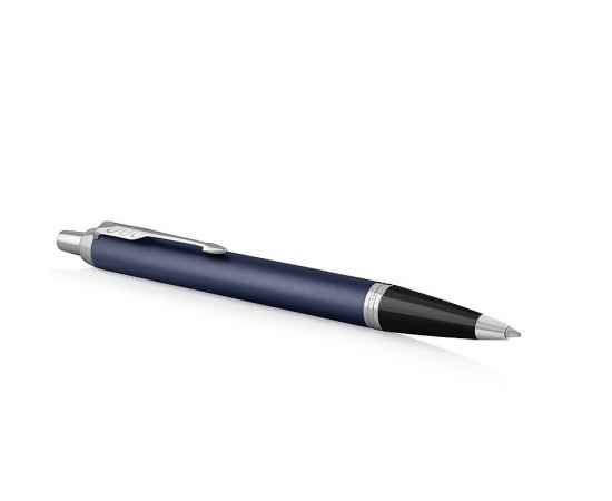 Шариковая ручка Parker IM Metal Matte Blue CT, стержень: M, цвет чернил: blue, в подарочной упаковке., изображение 2