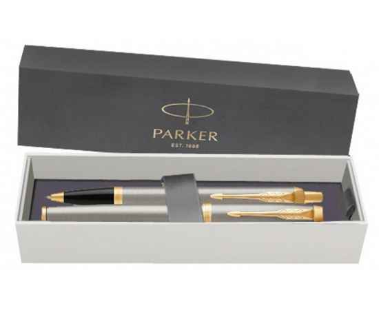 Набор Parker: Перьевая и Шариковая ручка Parker IM Core Brushed Metal GT, изображение 2