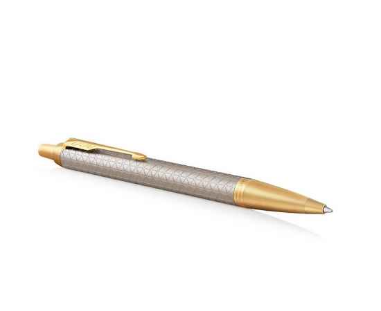Шариковая ручка Parker IM Premium Warm Silver (grey)  GT, стержень: M, цвет чернил: blue, в подарочной упаковке., изображение 3
