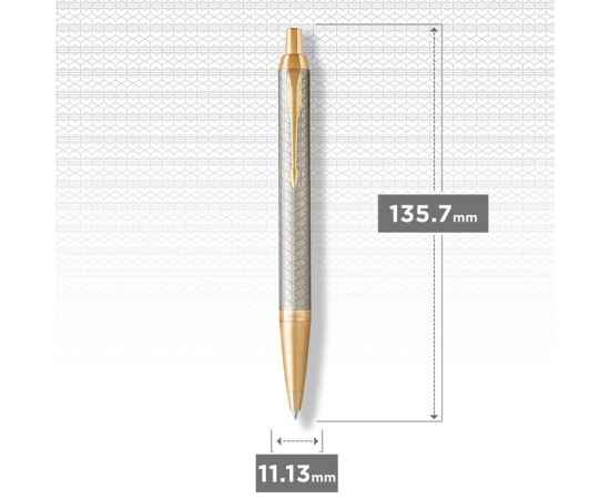 Шариковая ручка Parker IM Premium Warm Silver (grey)  GT, стержень: M, цвет чернил: blue, в подарочной упаковке., изображение 5