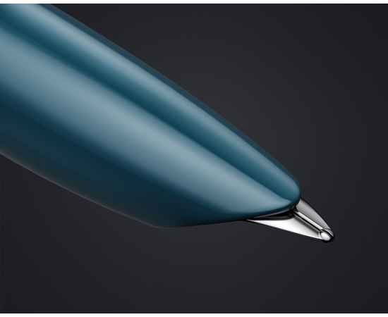 Перьевая ручка Parker 51 CORE TEAL BLUE CT, перо: F, цвет чернил: black/blue, в подарочной упаковке., изображение 11