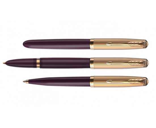 Перьевая ручка Parker 51 DELUXE PLUM GT, перо: F, цвет чернил: black, в подарочной упаковке., изображение 6