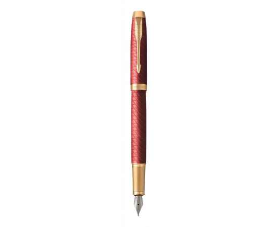 Подарочный набор: Ручка перьевая Parker IM Premium F318 Red GT, цвет чернил синий и красный недатированный ежедневник с золотым срезом, изображение 2