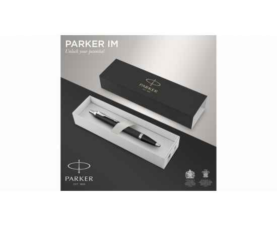 Шариковая ручка Parker IM Mat Black CT лак матовый, стержень: M, цвет чернил: blue, в подарочной упаковке., изображение 7