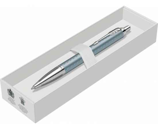 Шариковая ручка Parker IM Premium K318  Blue Grey CT, стержень: M, цвет чернил: blue, в подарочной упаковке., изображение 5