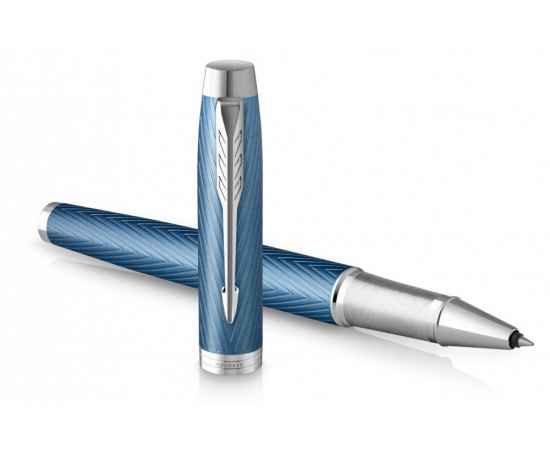 Ручка роллер Parker IM Premium T318  Blue Grey CT, стержень: F, цвет чернил: black, в подарочной упаковке., изображение 3