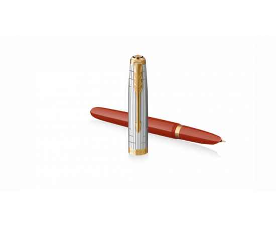 Перьевая ручка Parker 51 Premium Red GT, перо:M/F чернила:Black,Blue, в подарочной упаковке., изображение 4
