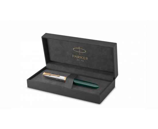Перьевая ручка Parker 51 Premium Forest Green GT, перо: F чернила: Black,Blue, в подарочной упаковке., изображение 2