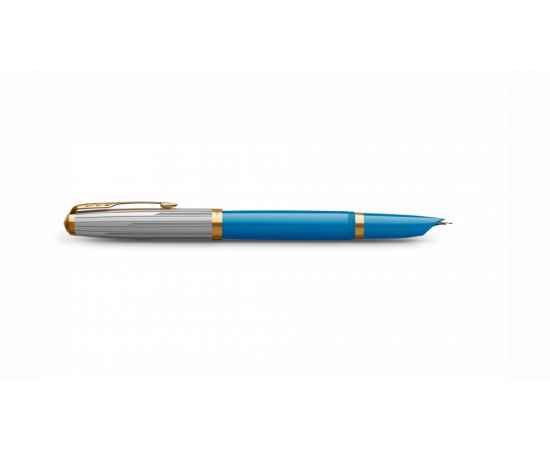 Перьевая ручка Parker 51 Premium Turquoise GT перо; M/F, чернила: Black,Blue, в подарочной упаковке., изображение 5