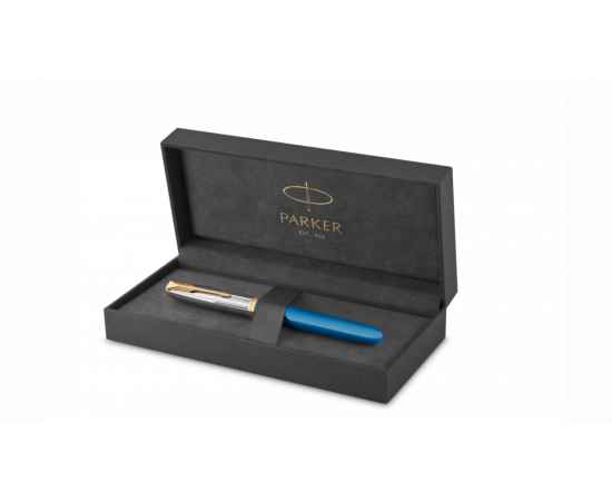 Перьевая ручка Parker 51 Premium Turquoise GT перо; M/F, чернила: Black,Blue, в подарочной упаковке., изображение 2