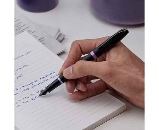 Перьевая ручка Parker IM Vibrant Rings Flame Amethyst Purple, перо:F/M, цвет чернил: blue, в подарочной упаковке., изображение 8