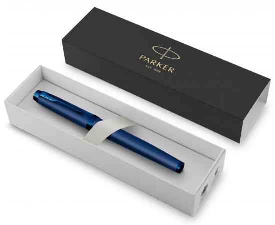 Ручка роллер Parker IM Monochrome Blue, стержень:F, цвет чернил: black, в подарочной упаковке., изображение 2