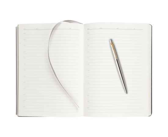 Подарочный набор: Шариковая ручка Parker Jotter Essential, St. Steel GT, стержень: Mblue и Ежедневник недатированный коричневый, изображение 6