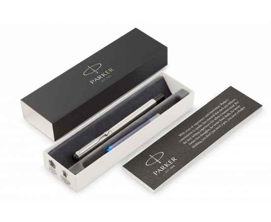 Перьевая ручка Parker Vector F03, цвет: Steel, перо: F, цвет чернил: blue, в подарочной упаковке, изображение 2