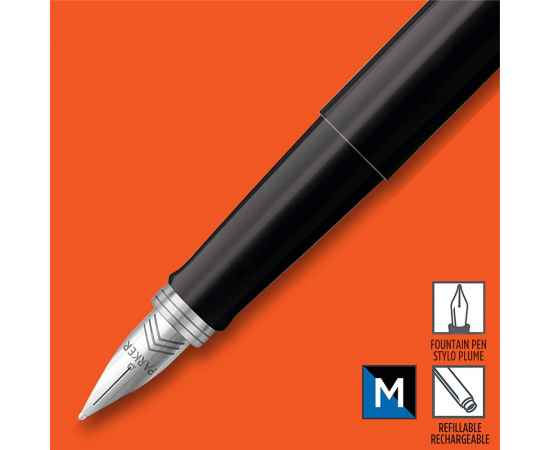 Перьевая ручка Parker Jotter, цвет ORIGINALS BLACK CT, цвет чернил синий/черный, толщина линии M, В БЛИСТЕРЕ, изображение 4