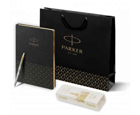 Подарочный набор: Шариковая ручка Parker Jotter Russia SE, цвет: St. Steel GT и Ежедневник  недатированный, чёрный, изображение 10